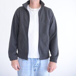 Bass Pro Shop Gray Zip Up Fleece Gorpcore Outdoor Fishing Sweater Small